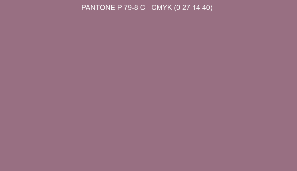 Color PANTONE P 79-8 C to CMYK (0 27 14 40) converter Color PANTONE P 79-8 C to CMYK (0 27 14 40) converter