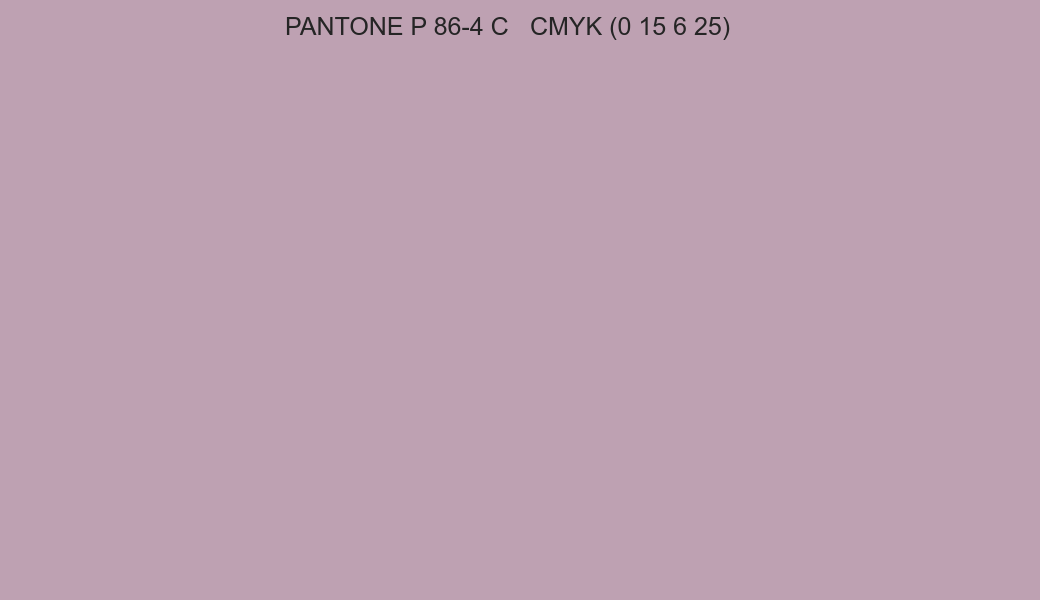 Color PANTONE P 86-4 C to CMYK (0 15 6 25) converter Color PANTONE P 86-4 C to CMYK (0 15 6 25) converter
