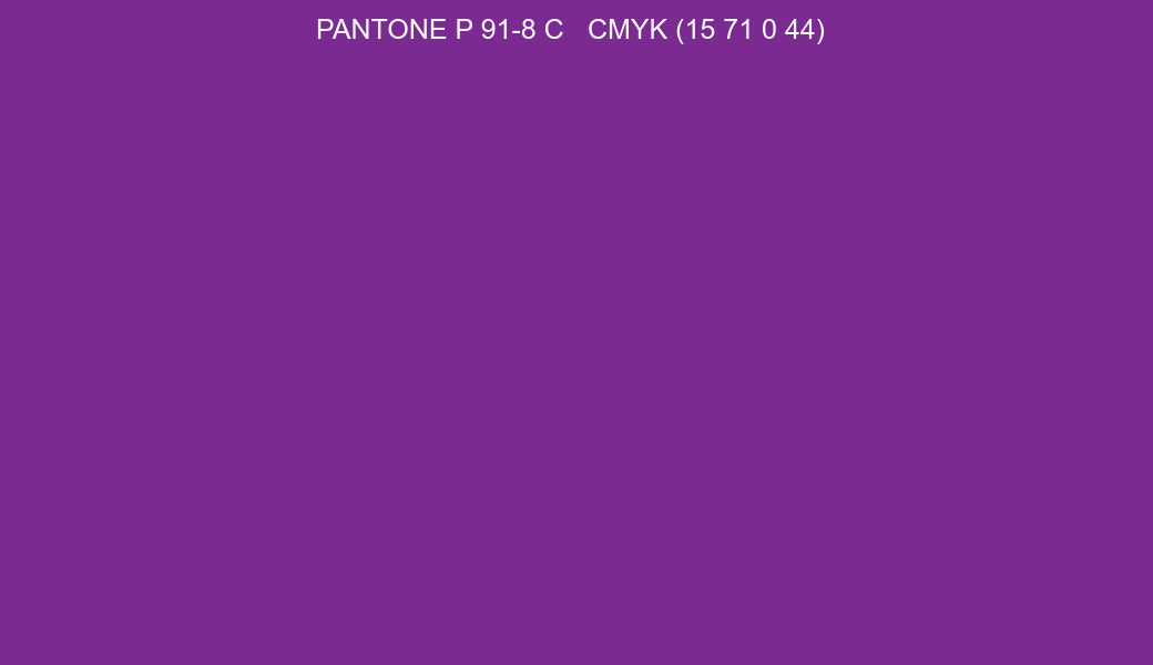 Color PANTONE P 91-8 C to CMYK (15 71 0 44) converter Color PANTONE P 91-8 C to CMYK (15 71 0 44) converter