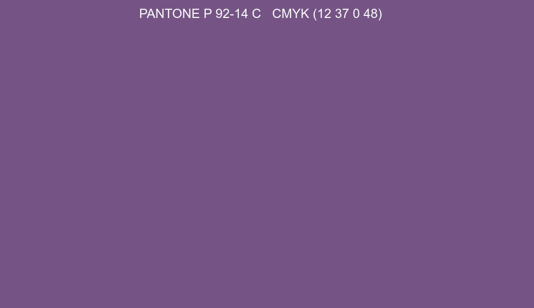 Color PANTONE P 92-14 C to CMYK (12 37 0 48) converter Color PANTONE P 92-14 C to CMYK (12 37 0 48) converter