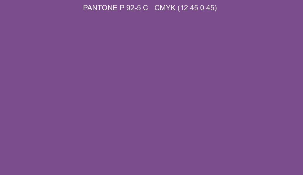 Color PANTONE P 92-5 C to CMYK (12 45 0 45) converter Color PANTONE P 92-5 C to CMYK (12 45 0 45) converter