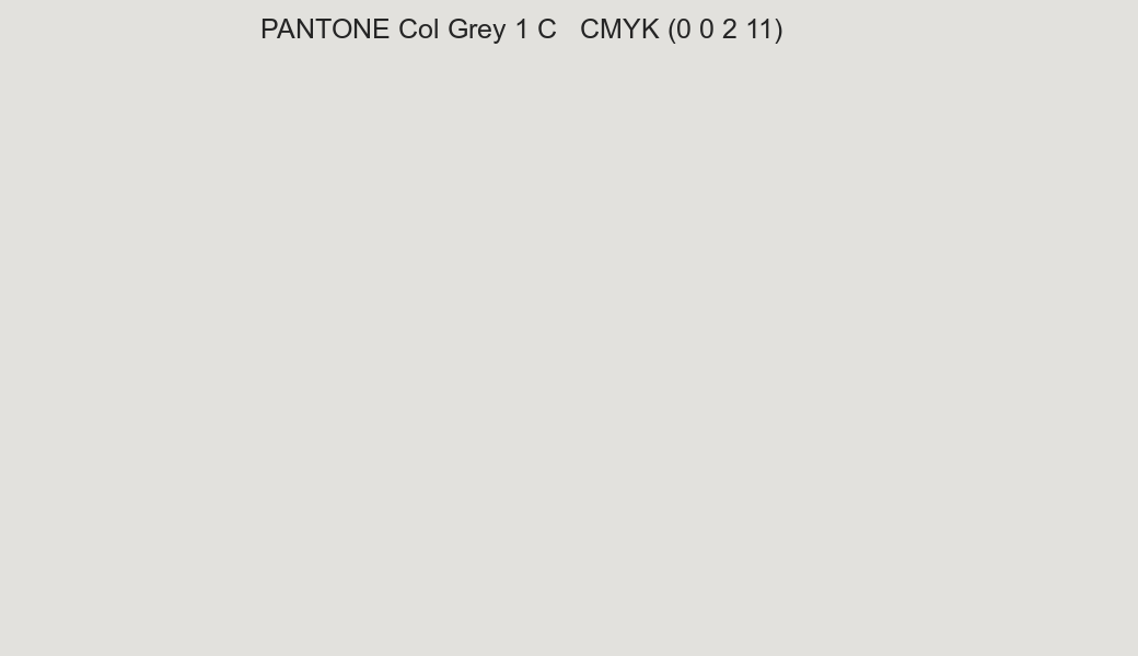 Color PANTONE Col Grey 1 C to CMYK (0 0 2 11) converter