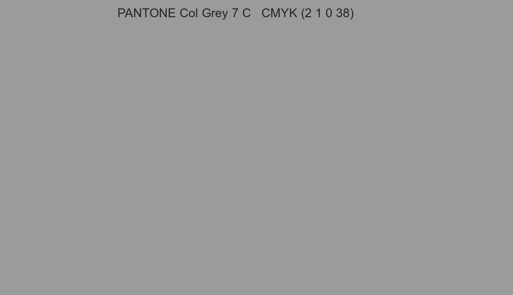 Color PANTONE Col Grey 7 C to CMYK (2 1 0 38) converter