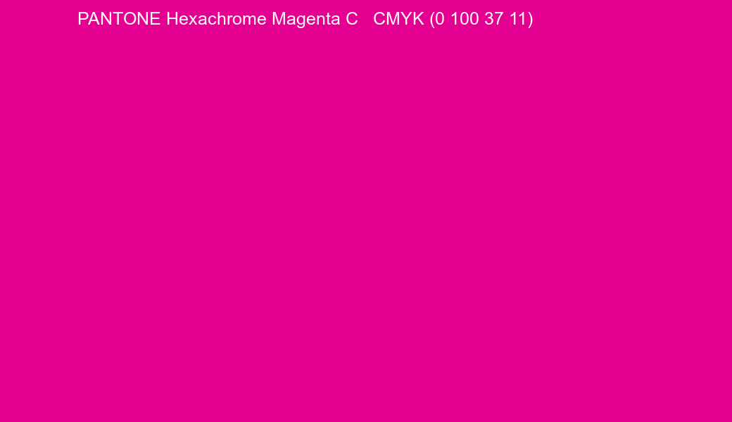 Color PANTONE Hexachrome Magenta C to CMYK (0 100 37 11) converter