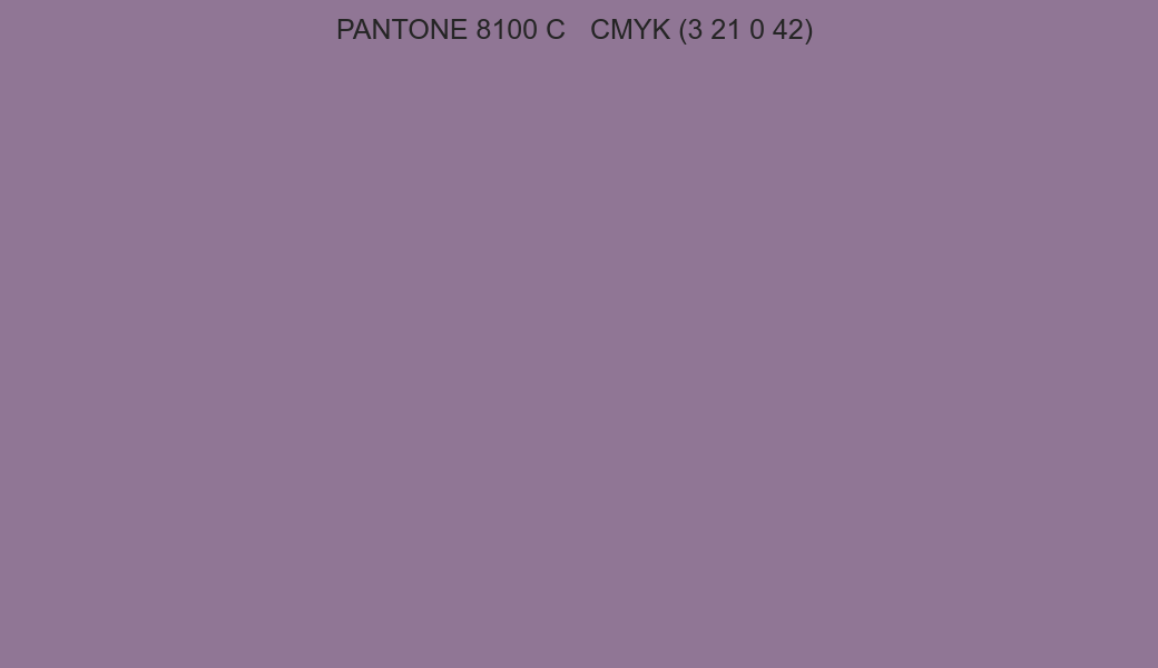 Color PANTONE 8100 C to CMYK (3 21 0 42) converter Color PANTONE 8100 C to CMYK (3 21 0 42) converter