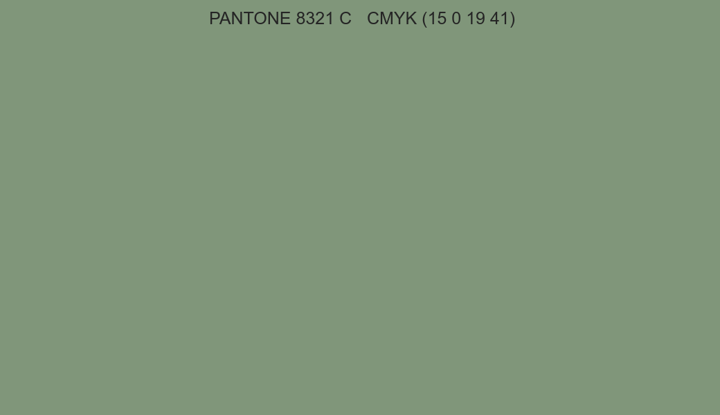 Color PANTONE 8321 C to CMYK (15 0 19 41) converter Color PANTONE 8321 C to CMYK (15 0 19 41) converter
