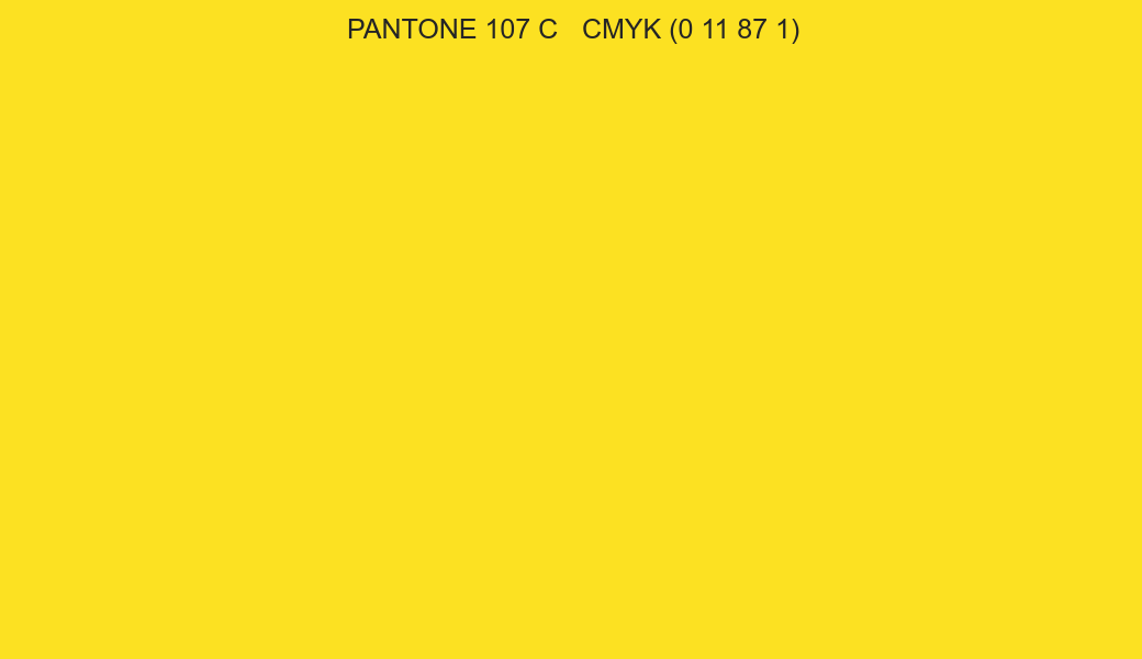 Color PANTONE 107 C to CMYK (0 11 87 1) converter Color PANTONE 107 C to CMYK (0 11 87 1) converter