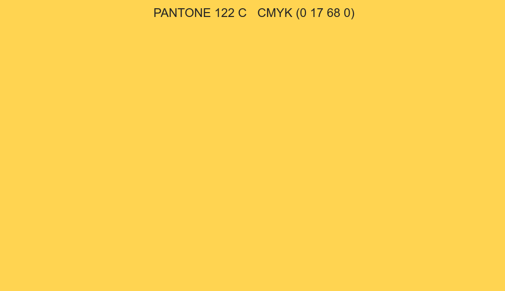 Color PANTONE 122 C to CMYK (0 17 68 0) converter Color PANTONE 122 C to CMYK (0 17 68 0) converter