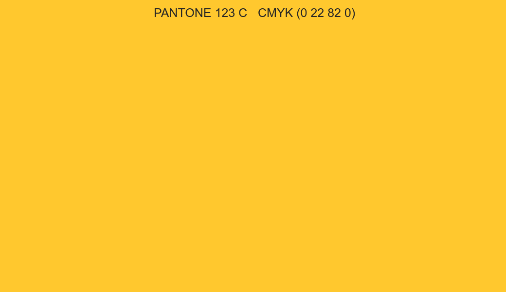 Color PANTONE 123 C to CMYK (0 22 82 0) converter Color PANTONE 123 C to CMYK (0 22 82 0) converter