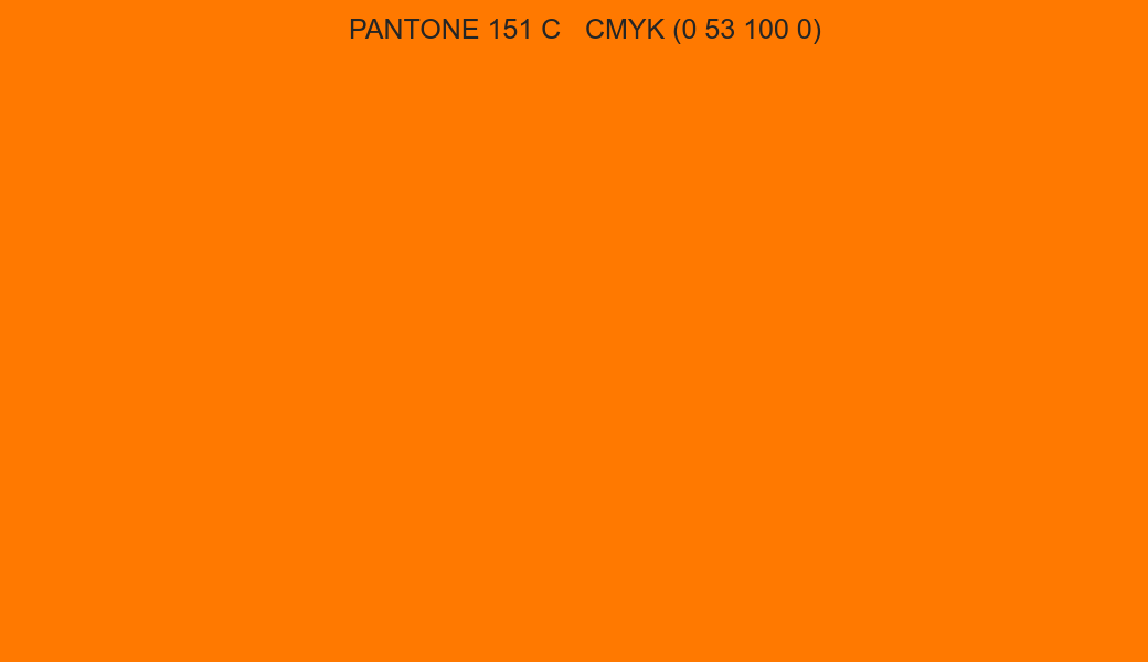Color PANTONE 151 C to CMYK (0 53 100 0) converter Color PANTONE 151 C to CMYK (0 53 100 0) converter