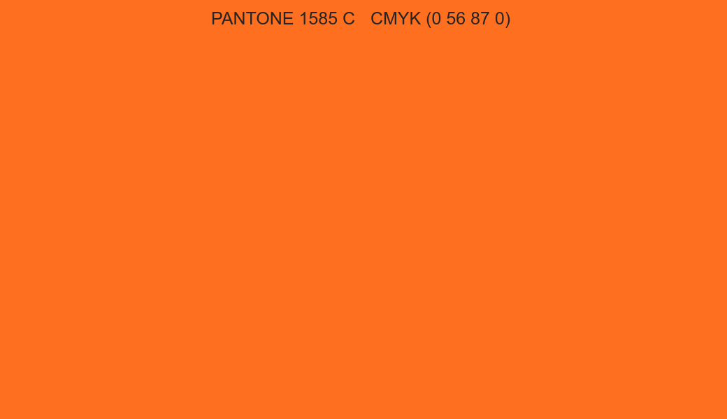 Color PANTONE 1585 C to CMYK (0 56 87 0) converter Color PANTONE 1585 C to CMYK (0 56 87 0) converter