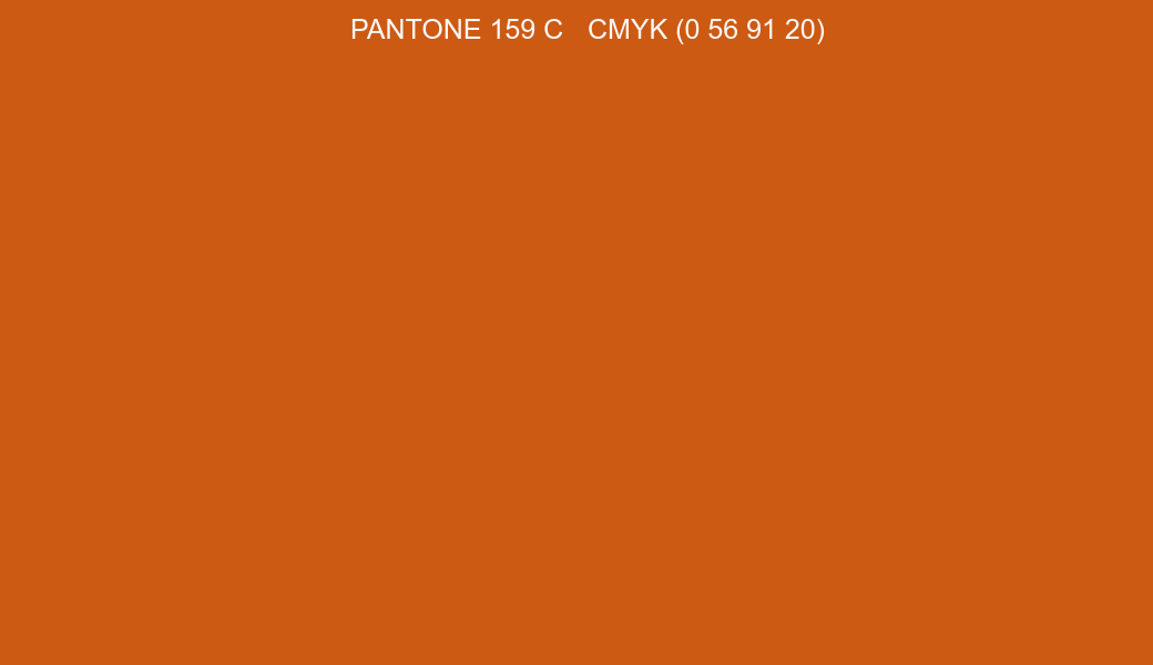 Color PANTONE 159 C to CMYK (0 56 91 20) converter Color PANTONE 159 C to CMYK (0 56 91 20) converter