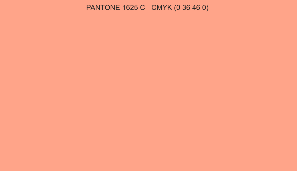 Color PANTONE 1625 C to CMYK (0 36 46 0) converter Color PANTONE 1625 C to CMYK (0 36 46 0) converter