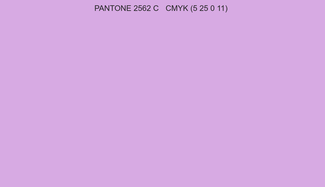 Color PANTONE 2562 C to CMYK (5 25 0 11) converter Color PANTONE 2562 C to CMYK (5 25 0 11) converter