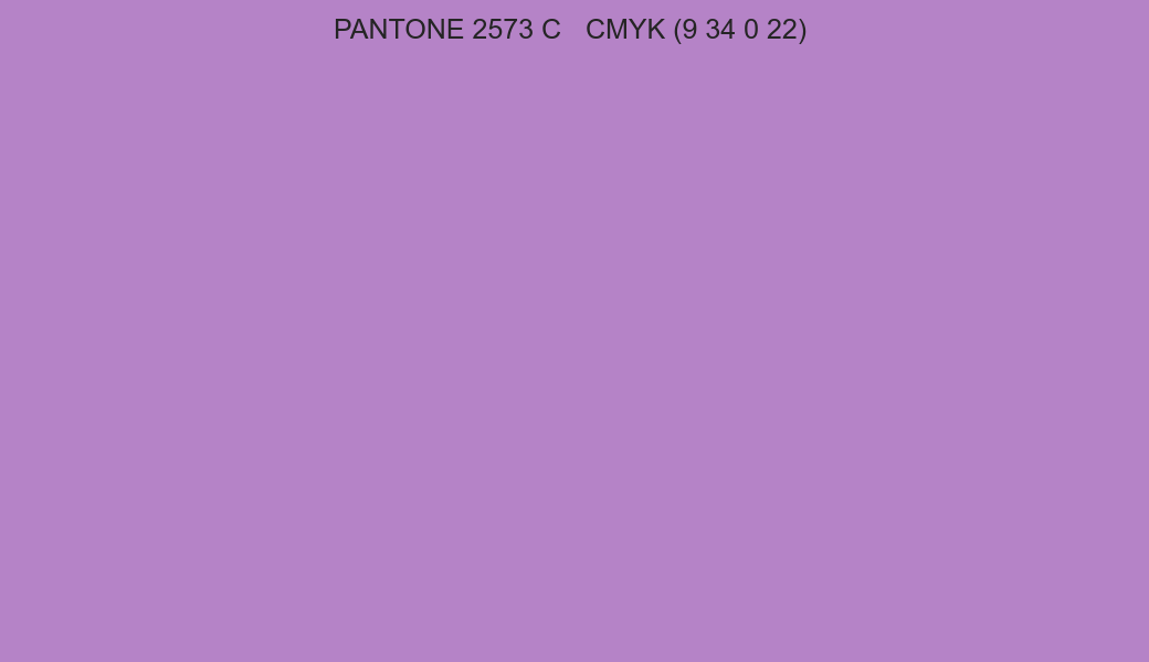 Color PANTONE 2573 C to CMYK (9 34 0 22) converter Color PANTONE 2573 C to CMYK (9 34 0 22) converter