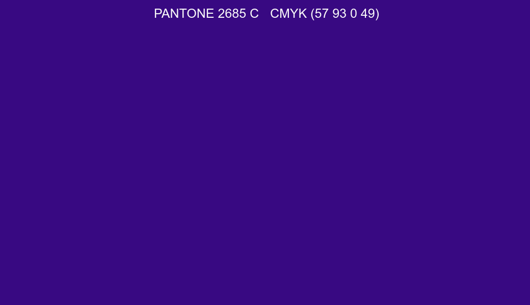 Color PANTONE 2685 C to CMYK (57 93 0 49) converter Color PANTONE 2685 C to CMYK (57 93 0 49) converter