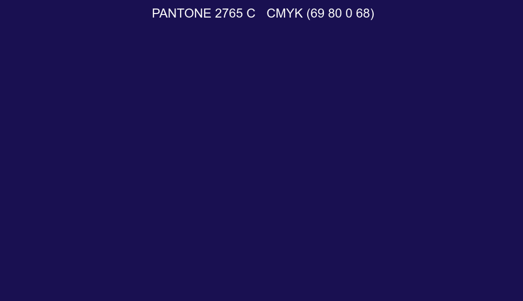 Color PANTONE 2765 C to CMYK (69 80 0 68) converter Color PANTONE 2765 C to CMYK (69 80 0 68) converter