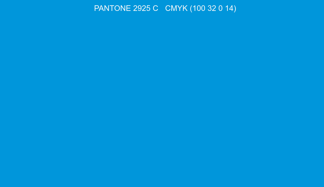 Color PANTONE 2925 C to CMYK (100 32 0 14) converter Color PANTONE 2925 C to CMYK (100 32 0 14) converter