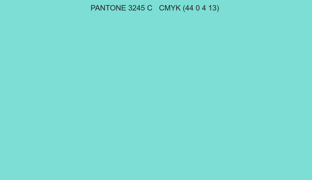 Color PANTONE 3245 C to CMYK (44 0 4 13) converter Color PANTONE 3245 C to CMYK (44 0 4 13) converter