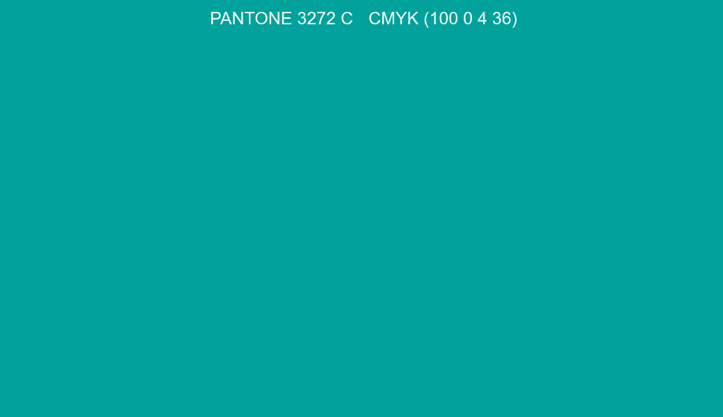 Color PANTONE 3272 C to CMYK (100 0 4 36) converter Color PANTONE 3272 C to CMYK (100 0 4 36) converter