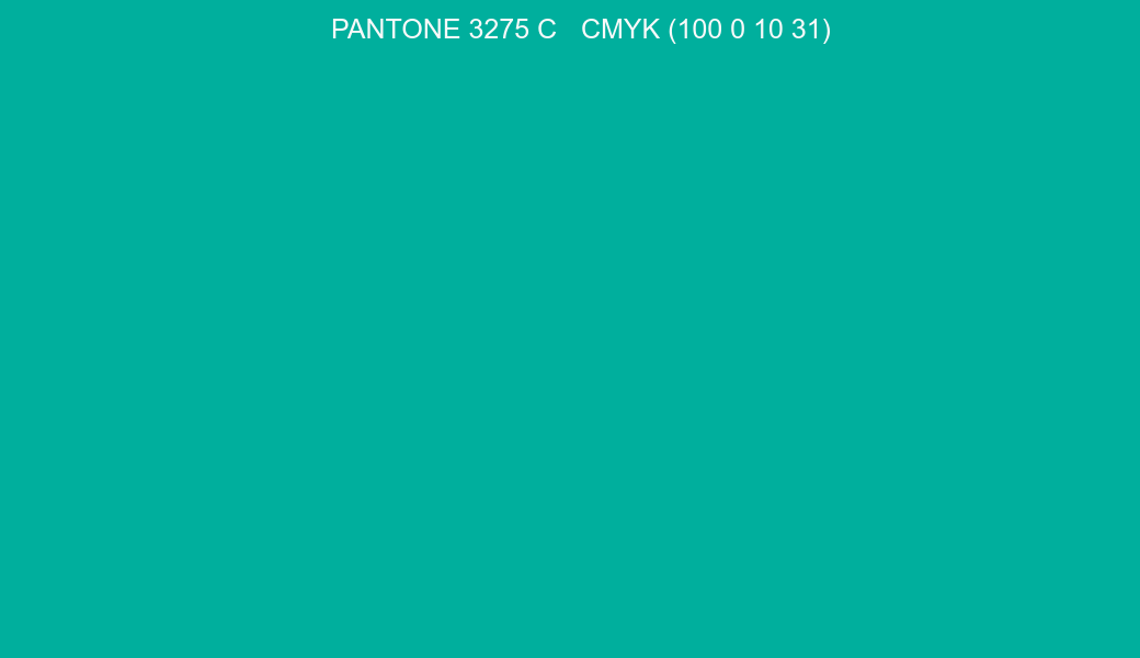 Color PANTONE 3275 C to CMYK (100 0 10 31) converter Color PANTONE 3275 C to CMYK (100 0 10 31) converter