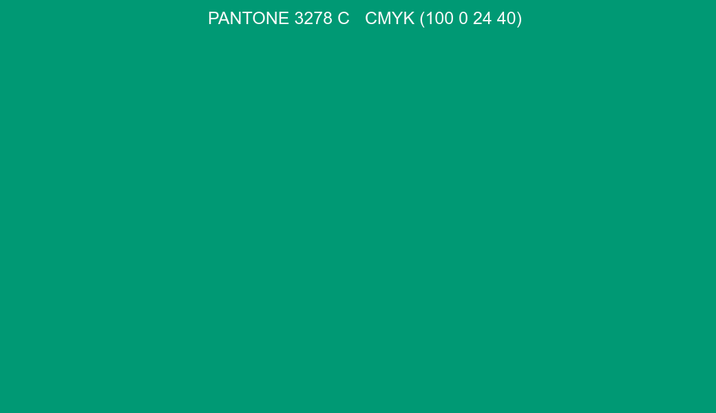 Color PANTONE 3278 C to CMYK (100 0 24 40) converter Color PANTONE 3278 C to CMYK (100 0 24 40) converter