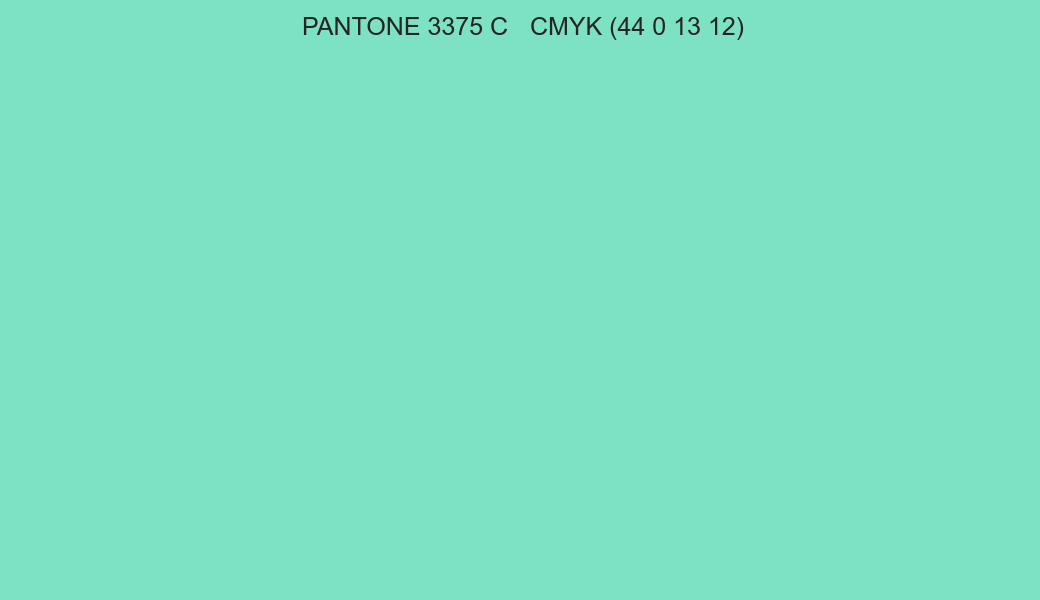 Color PANTONE 3375 C to CMYK (44 0 13 12) converter Color PANTONE 3375 C to CMYK (44 0 13 12) converter