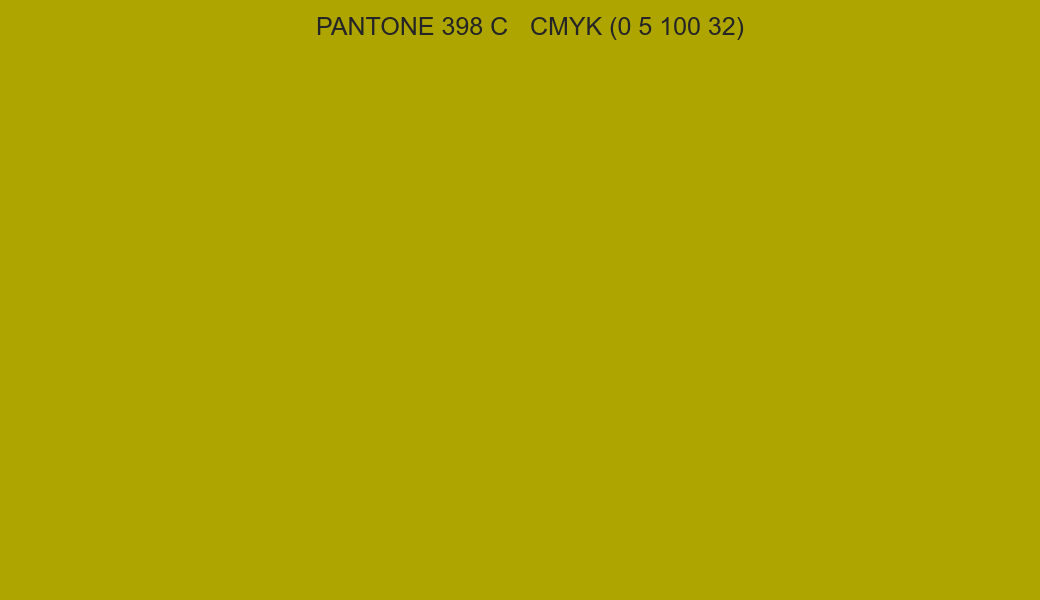 Color PANTONE 398 C to CMYK (0 5 100 32) converter Color PANTONE 398 C to CMYK (0 5 100 32) converter