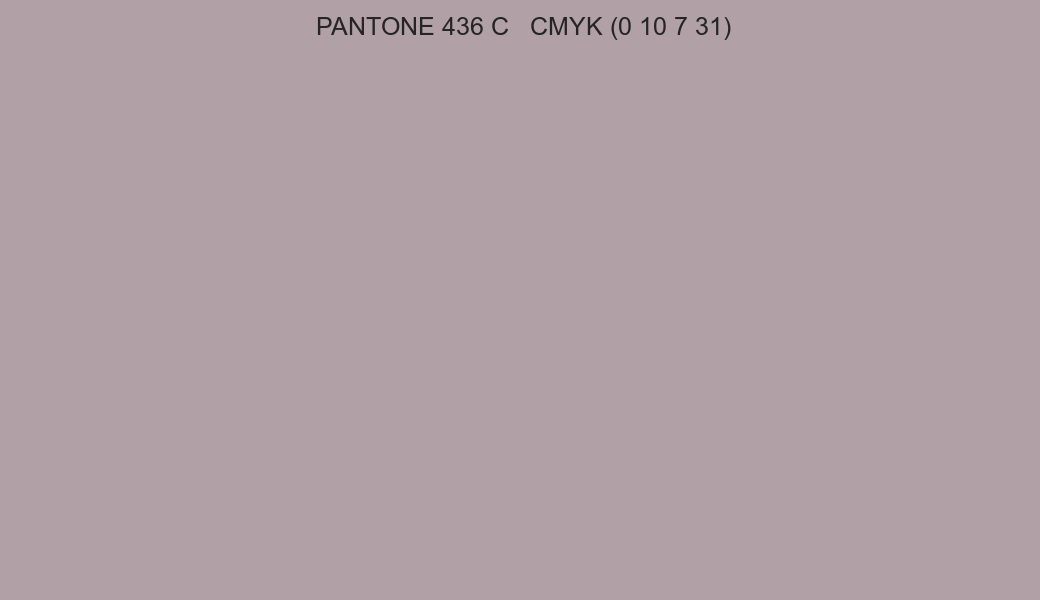Color PANTONE 436 C to CMYK (0 10 7 31) converter Color PANTONE 436 C to CMYK (0 10 7 31) converter