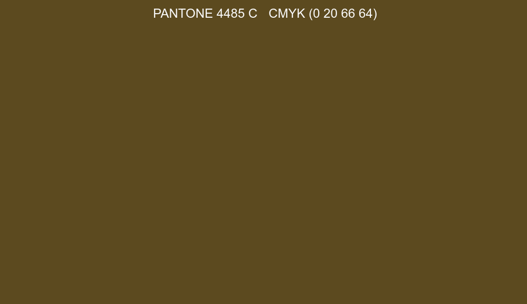 Color PANTONE 4485 C to CMYK (0 20 66 64) converter Color PANTONE 4485 C to CMYK (0 20 66 64) converter