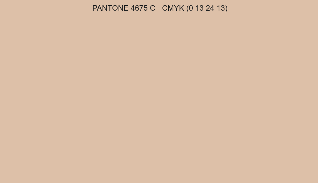 Color PANTONE 4675 C to CMYK (0 13 24 13) converter Color PANTONE 4675 C to CMYK (0 13 24 13) converter