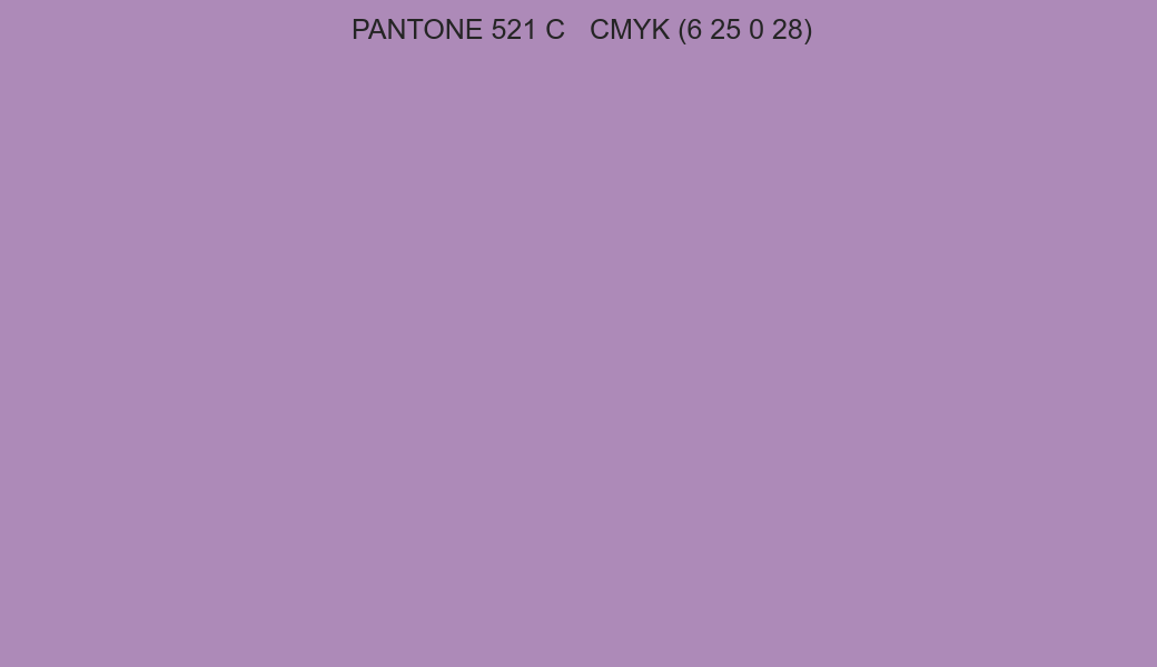 Color PANTONE 521 C to CMYK (6 25 0 28) converter Color PANTONE 521 C to CMYK (6 25 0 28) converter