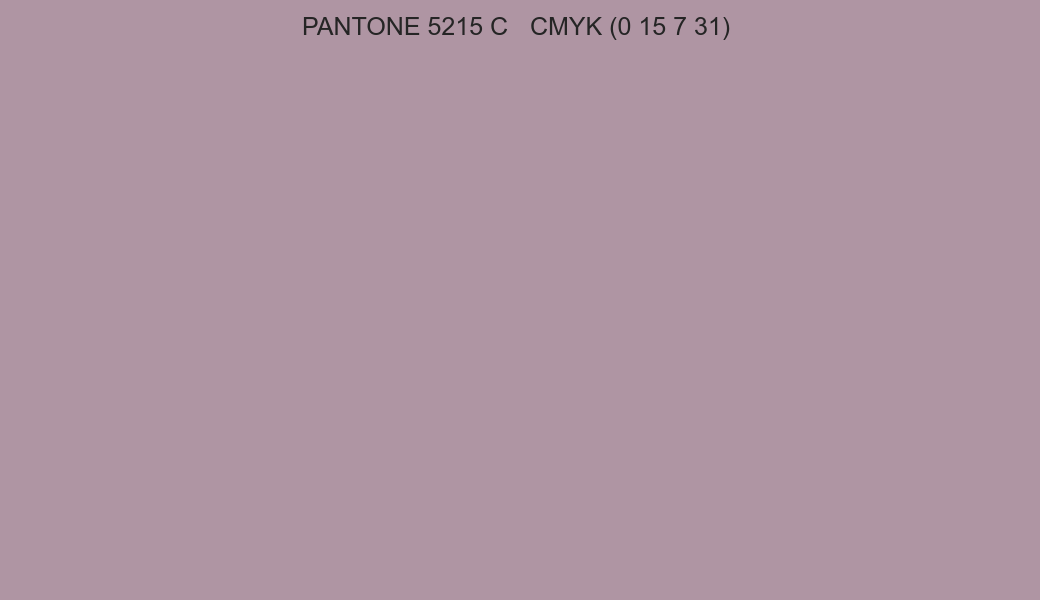 Color PANTONE 5215 C to CMYK (0 15 7 31) converter Color PANTONE 5215 C to CMYK (0 15 7 31) converter