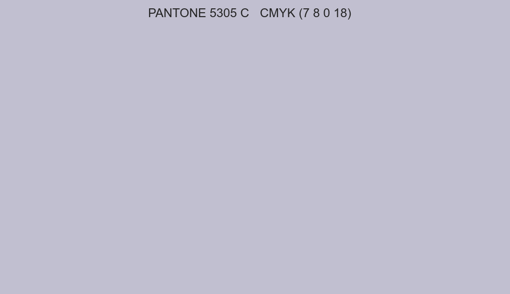 Color PANTONE 5305 C to CMYK (7 8 0 18) converter Color PANTONE 5305 C to CMYK (7 8 0 18) converter