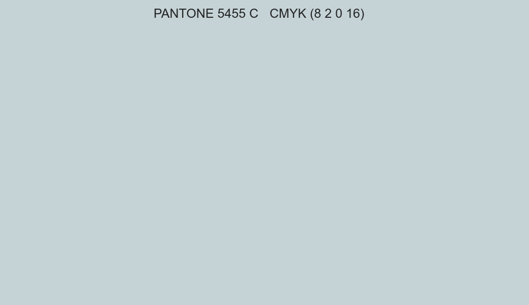 Color PANTONE 5455 C to CMYK (8 2 0 16) converter Color PANTONE 5455 C to CMYK (8 2 0 16) converter