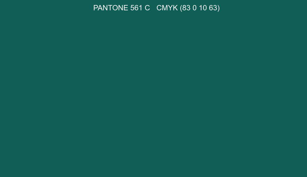 Color PANTONE 561 C to CMYK (83 0 10 63) converter Color PANTONE 561 C to CMYK (83 0 10 63) converter