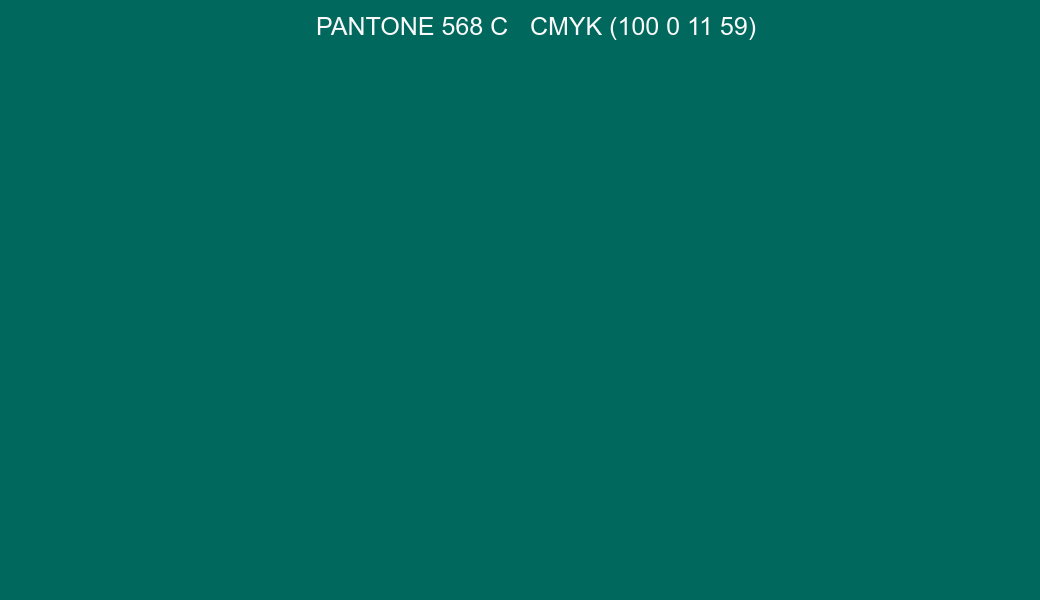 Color PANTONE 568 C to CMYK (100 0 11 59) converter Color PANTONE 568 C to CMYK (100 0 11 59) converter