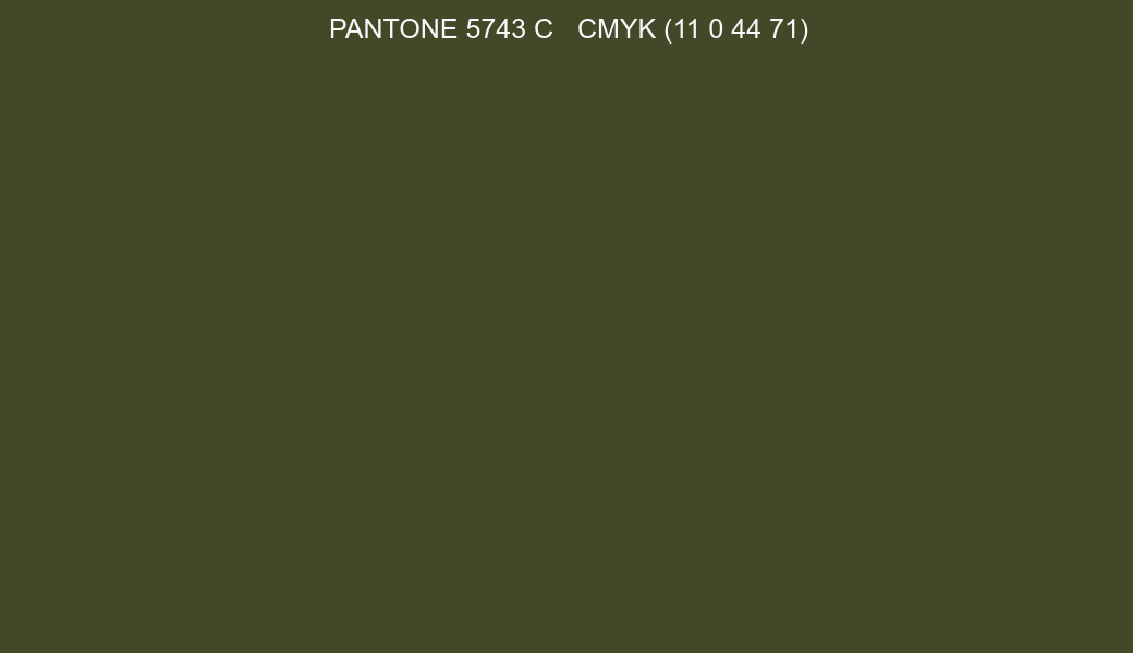 Color PANTONE 5743 C to CMYK (11 0 44 71) converter Color PANTONE 5743 C to CMYK (11 0 44 71) converter