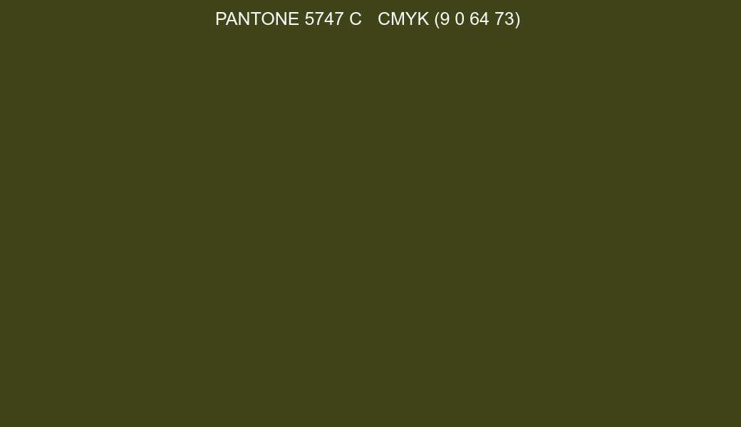 Color PANTONE 5747 C to CMYK (9 0 64 73) converter Color PANTONE 5747 C to CMYK (9 0 64 73) converter