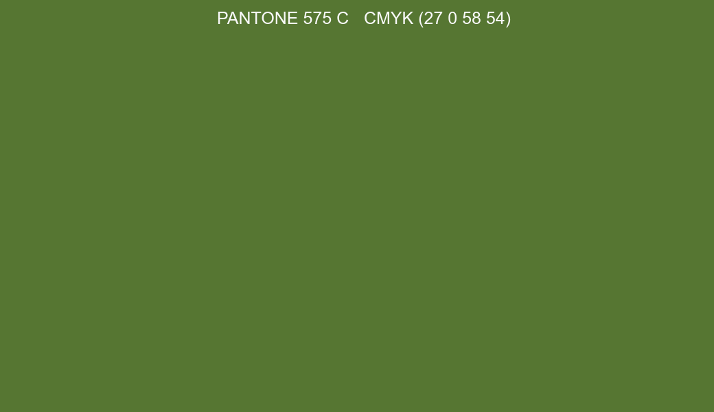 Color PANTONE 575 C to CMYK (27 0 58 54) converter Color PANTONE 575 C to CMYK (27 0 58 54) converter