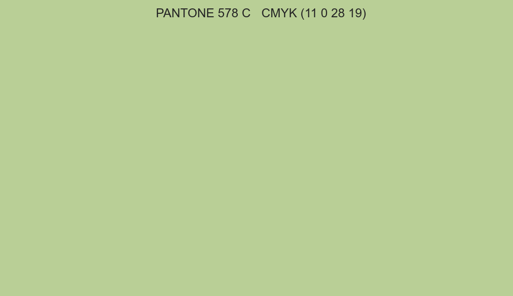 Color PANTONE 578 C to CMYK (11 0 28 19) converter Color PANTONE 578 C to CMYK (11 0 28 19) converter