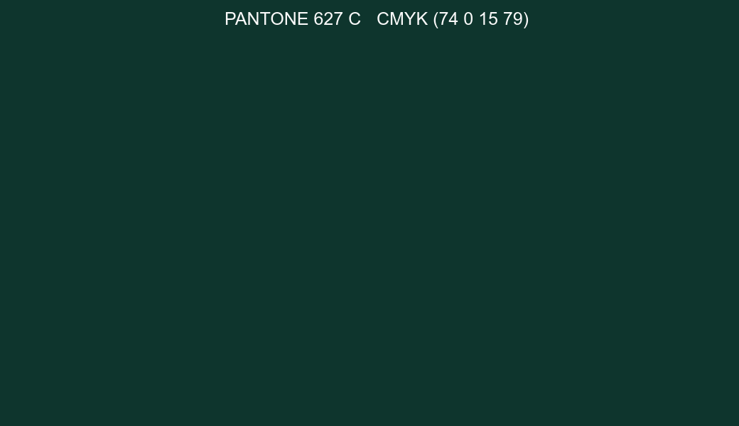 Color PANTONE 627 C to CMYK (74 0 15 79) converter Color PANTONE 627 C to CMYK (74 0 15 79) converter