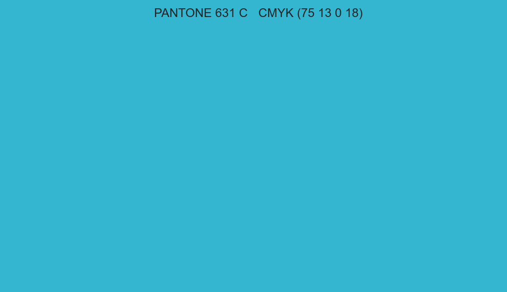 Color PANTONE 631 C to CMYK (75 13 0 18) converter Color PANTONE 631 C to CMYK (75 13 0 18) converter