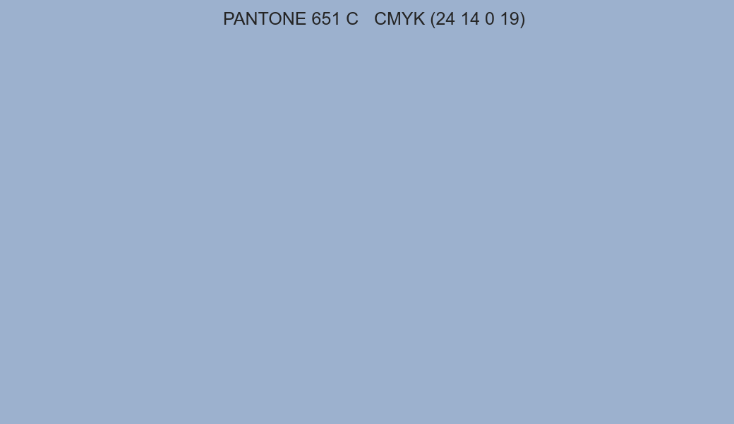 Color PANTONE 651 C to CMYK (24 14 0 19) converter Color PANTONE 651 C to CMYK (24 14 0 19) converter