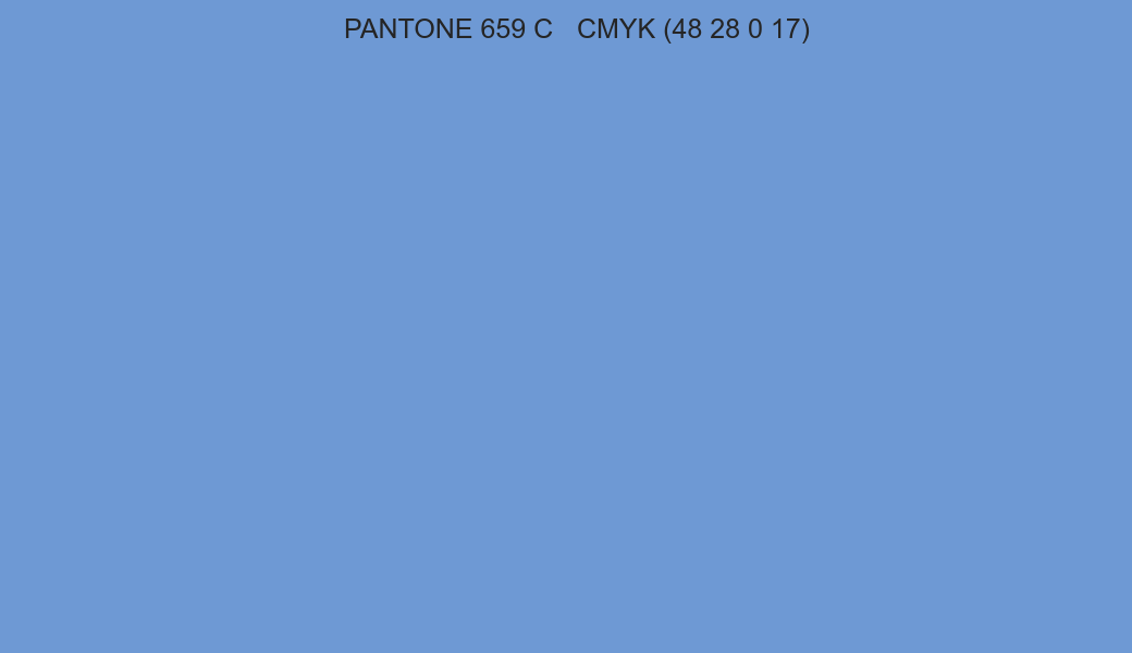 Color PANTONE 659 C to CMYK (48 28 0 17) converter Color PANTONE 659 C to CMYK (48 28 0 17) converter