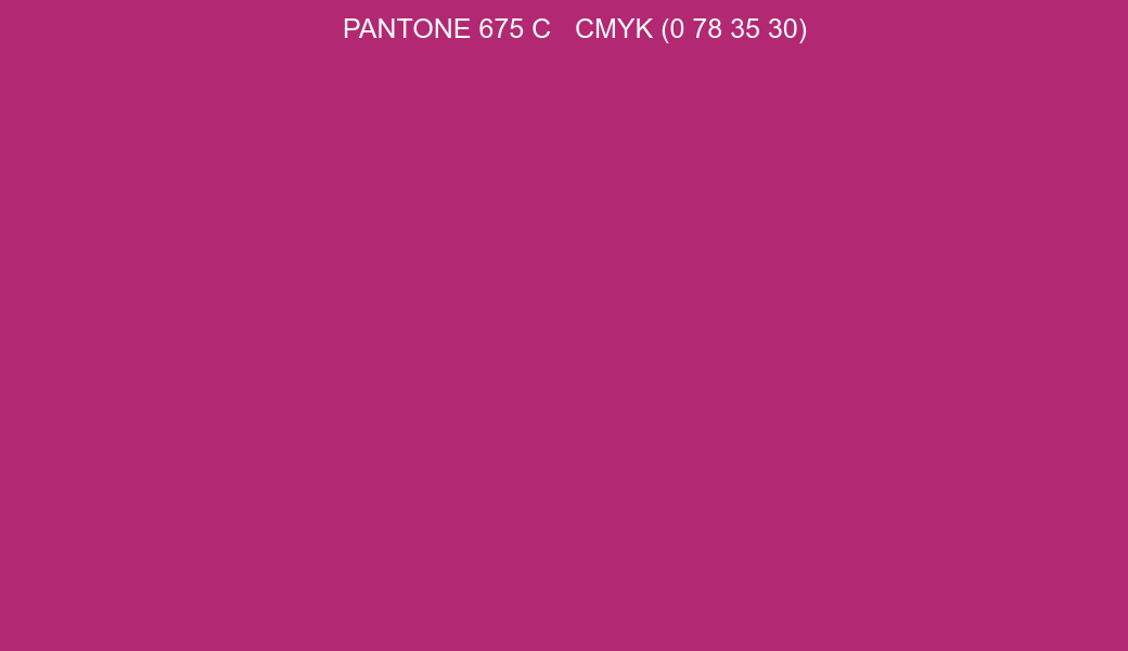 Color PANTONE 675 C to CMYK (0 78 35 30) converter Color PANTONE 675 C to CMYK (0 78 35 30) converter