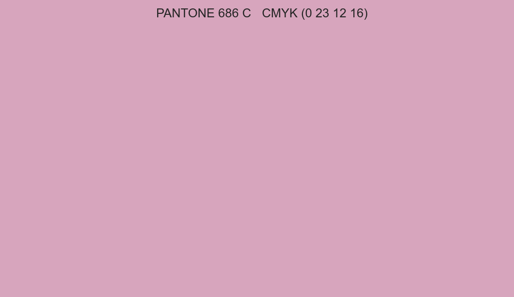 Color PANTONE 686 C to CMYK (0 23 12 16) converter Color PANTONE 686 C to CMYK (0 23 12 16) converter