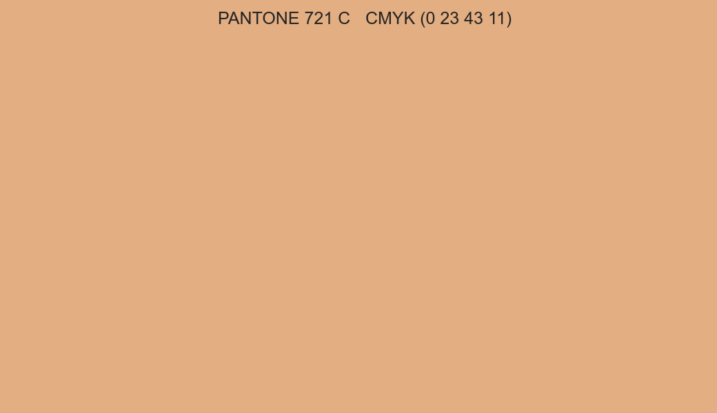 Color PANTONE 721 C to CMYK (0 23 43 11) converter Color PANTONE 721 C to CMYK (0 23 43 11) converter