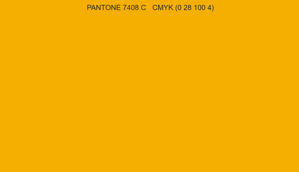 Color PANTONE 7408 C to CMYK (0 28 100 4) converter Color PANTONE 7408 C to CMYK (0 28 100 4) converter