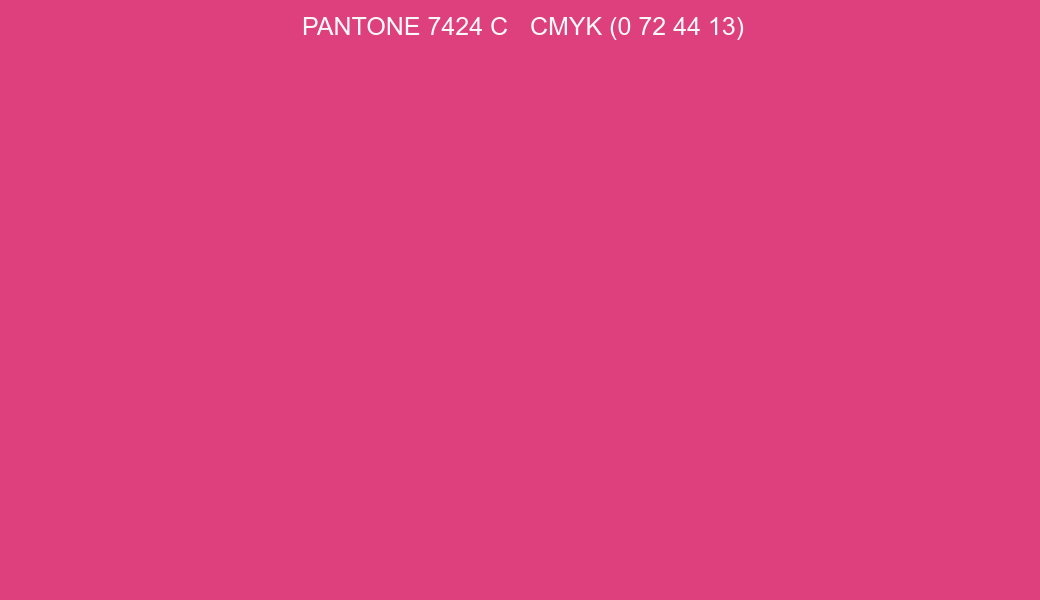 Color PANTONE 7424 C to CMYK (0 72 44 13) converter Color PANTONE 7424 C to CMYK (0 72 44 13) converter